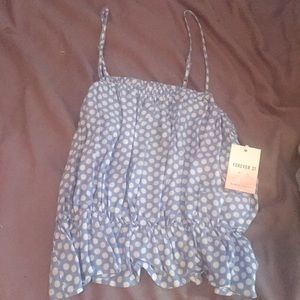 Light blue polka dot crop top forever 21